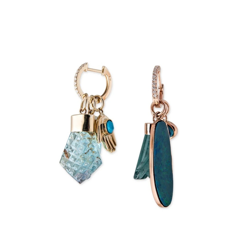 Jacquie Aiche Fine Jewelry Pave Diamond Mini Hoop Earring $530 Rose Gold single - Picture 6 of 14